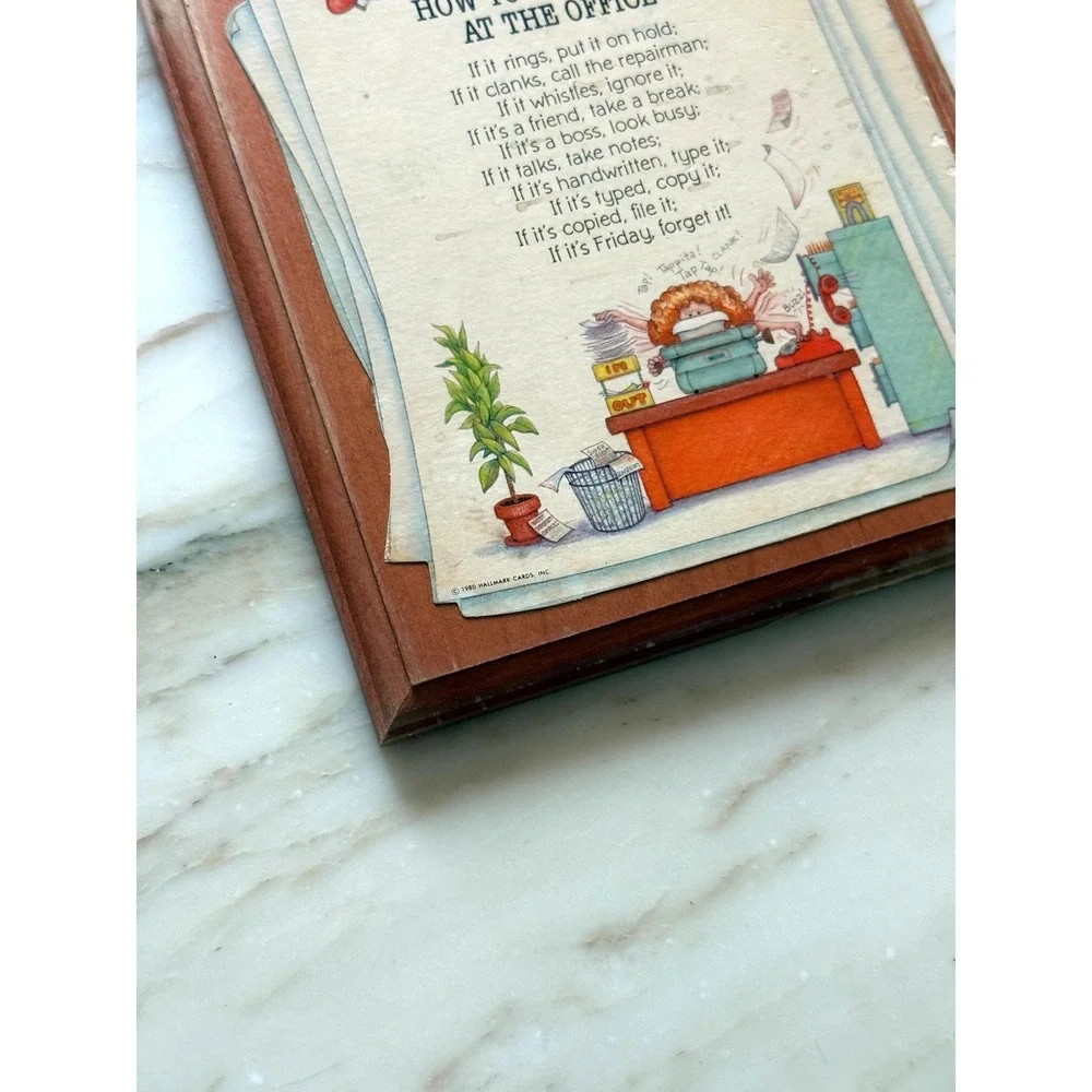 Vintage 1980 Hallmark Maxine How to Get Along at the Office Wood Plaque